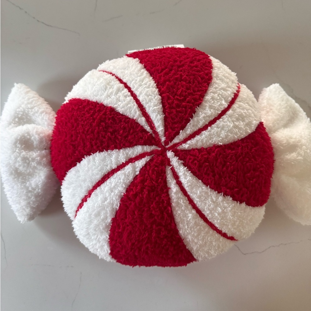 Target Red & White Plush Peppermint Candy Pillow